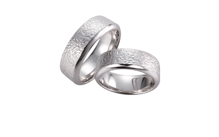 45095+45096-wedding rings, white gold 750